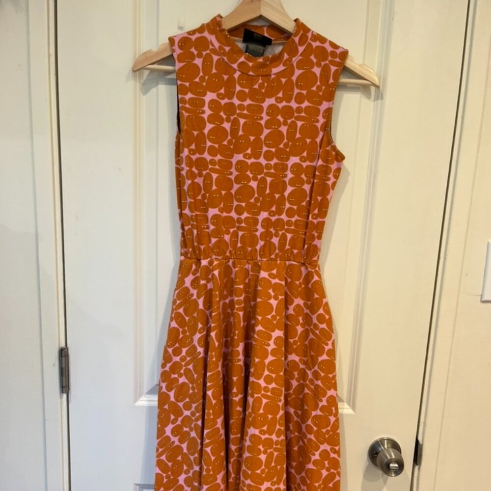 Nooworks high neck pebble people midi dress